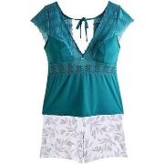 Pyjamas / Chemises de nuit Pomm'poire Top-short turquoise Index