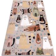 Tapis Rugsx Tapis FUN Kittens pour enfants, chats beige 160x220 cm