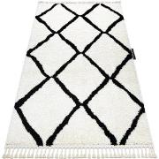 Tapis Rugsx Tapis BERBER CROSS blanc Franges berbère marocain 160x220 ...