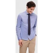 Chemise Selected 16090208 SLIM BOND-CASFMERE BLUE