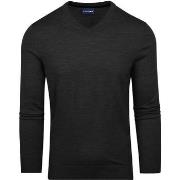 Sweat-shirt Suitable Pull Merino col V Anthracite