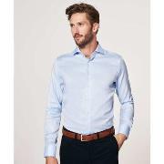 Chemise Profuomo Chemise Bleu + Contraste Blanc