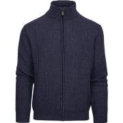 Sweat-shirt Suitable Cardigan Laine Mélangé Bleu Marine