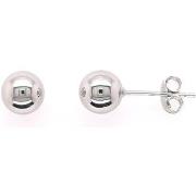 Boucles oreilles Brillaxis Boucles d'oreilles boule 6 mm or blanc 18 c...