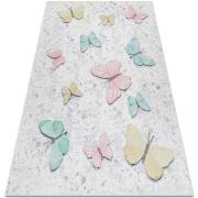 Tapis Rugsx Tapis lavable BAMBINO 1610 Papillons pour les 140x190 cm