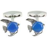 Boutons de manchettes Simon Carter Boutons de manchette poisson bleu B...