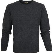 Sweat-shirt William Lockie Col Rond Laine d'Agneau Anthracite