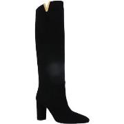 Bottes Via Roma 15 Camoscio Stivale Tacco Donna Nero 3865