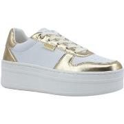 Bottes Guess Sneaker Basket Ox Donna White Gold FL8LFELEA12