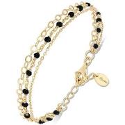 Bracelets Orusbijoux Bracelet Argent Doré Triple Chaine Petite Perles ...