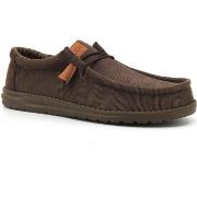 Chaussures HEY DUDE Wally Sneaker Vela Uomo Chocolate 40163-200