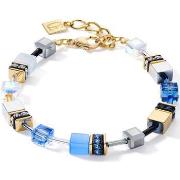 Bracelets Coeur De Lion Bracelet Geocube doré bleu