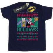 T-shirt Dc Comics Joker And Harley Quinn Ha Ha Happy Holidays