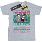 T-shirt Dc Comics Joker And Harley Quinn Ha Ha Happy Holidays