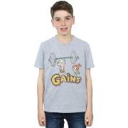 T-shirt enfant The Flintstones Bam Bam Gains Distressed