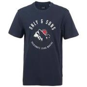 T-shirt Only &amp; Sons TEE-SHIRT ONLY BLEU MARINE - DARK NAVY - S