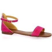 Sandales Gianni Crasto Nu pieds cuir velours fushia