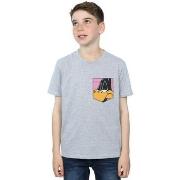 T-shirt enfant Dessins Animés Daffy Duck Face Faux Pocket