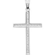 Pendentifs Brillaxis Pendentif croix argent rhodié oxydes