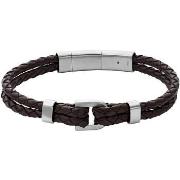 Bracelets Fossil Bracelet homme Heritage D-Link cuir brun