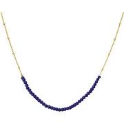 Collier Orusbijoux Collier Chaîne Argent Doré Avec Pierres Lapis