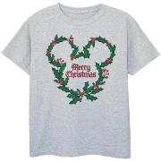 T-shirt enfant Disney Mickey Mouse Merry Christmas Holly