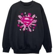 Sweat-shirt enfant Dc Comics Superman Pink Hearts And Stars Logo