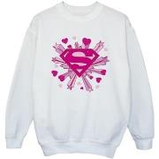 Sweat-shirt enfant Dc Comics Superman Pink Hearts And Stars Logo