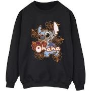 Sweat-shirt Disney Lilo And Stitch Ohana Orange Hibiscus