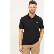 T-shirt BOSS Polo noir en coton avec logo contrasté