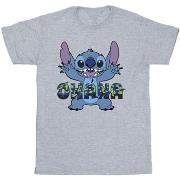 T-shirt enfant Disney Lilo And Stitch Ohana Blue Glitch
