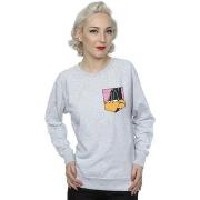 Sweat-shirt Dessins Animés Daffy Duck Face Faux Pocket