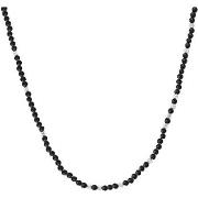 Collier Orusbijoux Collier Argent Rhodié Simple Perles Spinelle Noire