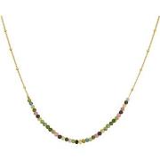 Bijoux Orusbijoux Collier Chaîne Argent Doré Avec Perles Tourmaline