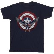 T-shirt Marvel Falcon And The Winter Soldier Captain America Shield Po...