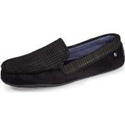 Chaussons Isotoner Chaussons mocassins Homme Noir tartan