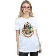 T-shirt Harry Potter Hogwarts Crest Gold Ink