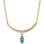 Collier Brillaxis Collier solitaire marquise bleu plaqué or