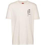 T-shirt BOSS T-shirt Dafu Beige en coton biologique avec motif artis