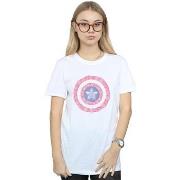 T-shirt Marvel Captain America Flowers Shield