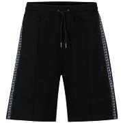 Short BOSS SHORT RELAXED FIT EN COTON STRETCH NOIR AVEC LOGO REVIS