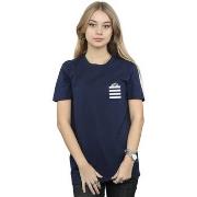 T-shirt Dessins Animés Taz Stripes Faux Pocket