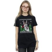 T-shirt Dessins Animés Bugs Bunny Christmas Fair Isle