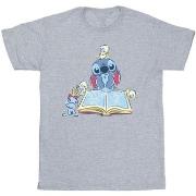 T-shirt Disney Lilo Stitch Reading A Book