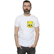 T-shirt Dessins Animés Tweety Pie Face Faux Pocket