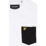 T-shirt Lyle &amp; Scott T-SHIRT CONTRAST POCKET BLANC