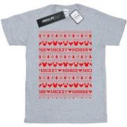 T-shirt Disney Mickey And Minnie Christmas Fair Isle