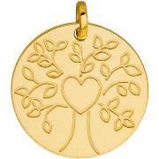 Pendentifs Brillaxis Pendentif arbre de vie coeur or jaune 9 carats