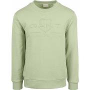 Sweat-shirt Gant Pullover Embossed Logo Vert Clair