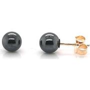 Boucles oreilles Brillaxis Boucles d'oreilles hématite or 18 carats 5m...